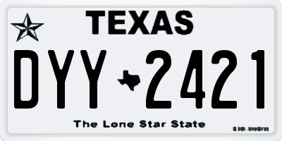 TX license plate DYY2421