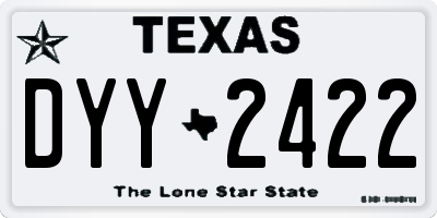 TX license plate DYY2422