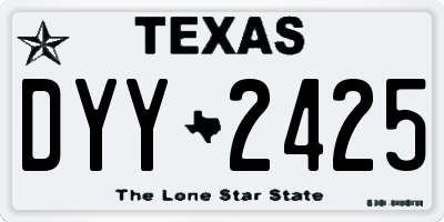 TX license plate DYY2425