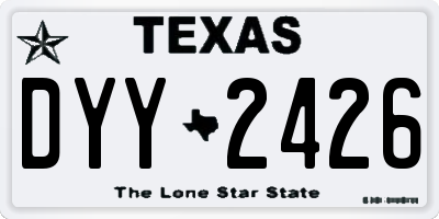 TX license plate DYY2426