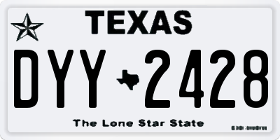 TX license plate DYY2428