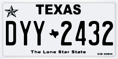 TX license plate DYY2432