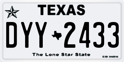 TX license plate DYY2433