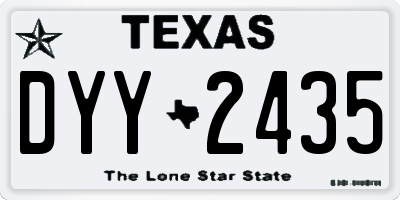 TX license plate DYY2435