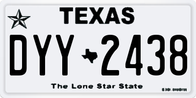 TX license plate DYY2438
