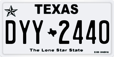 TX license plate DYY2440