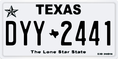 TX license plate DYY2441