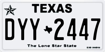 TX license plate DYY2447