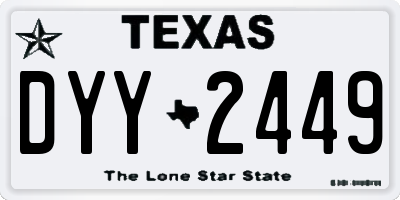 TX license plate DYY2449
