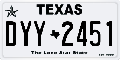TX license plate DYY2451