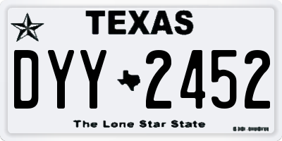 TX license plate DYY2452