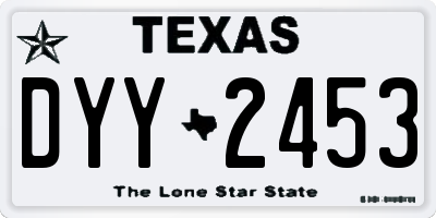 TX license plate DYY2453