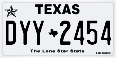 TX license plate DYY2454