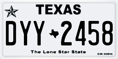 TX license plate DYY2458