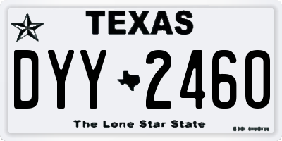 TX license plate DYY2460