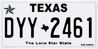 TX license plate DYY2461