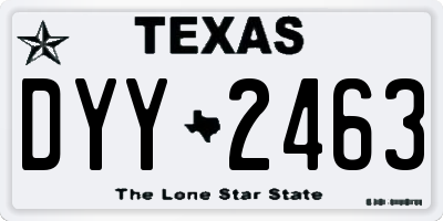 TX license plate DYY2463