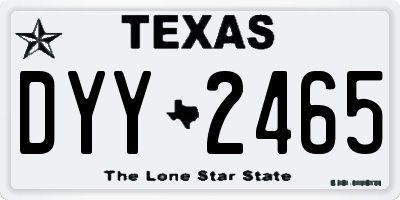 TX license plate DYY2465