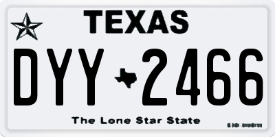 TX license plate DYY2466