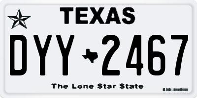 TX license plate DYY2467