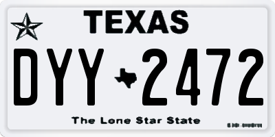 TX license plate DYY2472
