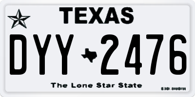 TX license plate DYY2476