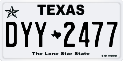TX license plate DYY2477