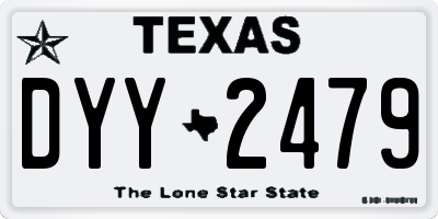 TX license plate DYY2479