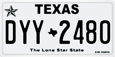 TX license plate DYY2480