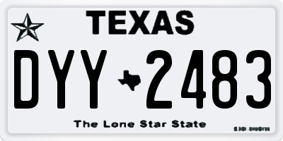 TX license plate DYY2483