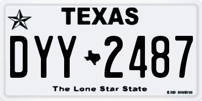 TX license plate DYY2487
