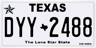 TX license plate DYY2488
