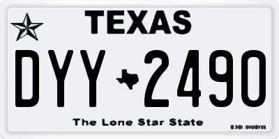 TX license plate DYY2490