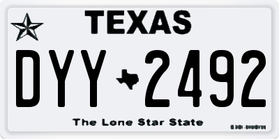 TX license plate DYY2492