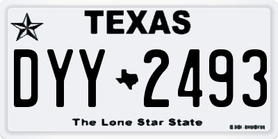 TX license plate DYY2493