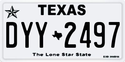 TX license plate DYY2497