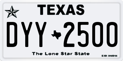 TX license plate DYY2500