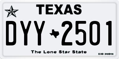 TX license plate DYY2501