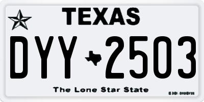 TX license plate DYY2503