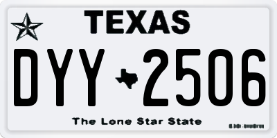 TX license plate DYY2506
