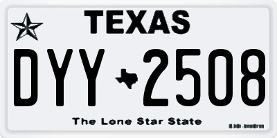 TX license plate DYY2508