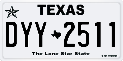 TX license plate DYY2511