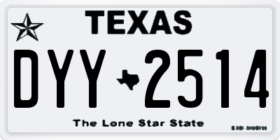 TX license plate DYY2514