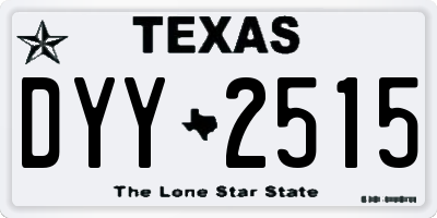 TX license plate DYY2515