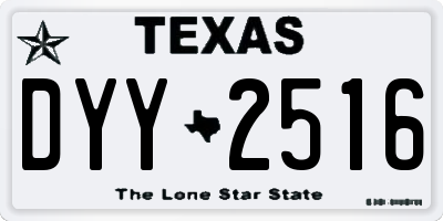 TX license plate DYY2516