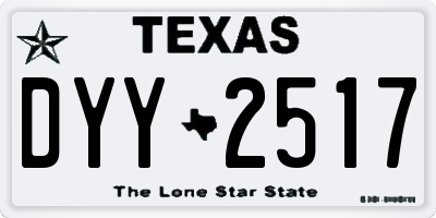 TX license plate DYY2517