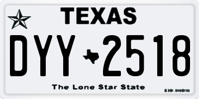 TX license plate DYY2518