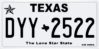 TX license plate DYY2522