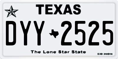 TX license plate DYY2525