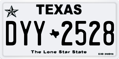 TX license plate DYY2528